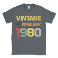 Charcoal Heather Born in 1980 Vintage February Classic Tee - Bettercallsaul