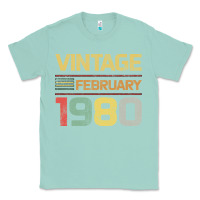 Seafoam Born in 1980 Vintage February Classic Tee - Bettercallsaul