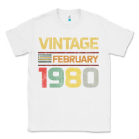 White Born in 1980 Vintage February Classic Tee - Bettercallsaul