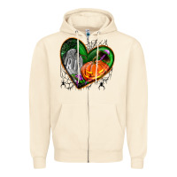 Sandshell halloween heart with pumpkin Zipper Hoodie - BundleAndBundleShop