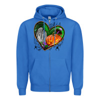 True Royal halloween heart with pumpkin Zipper Hoodie - BundleAndBundleShop