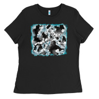 Black cowhide glitter leather background Ladies Tee - RanaPortraitStore