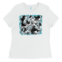 White cowhide glitter leather background Ladies Tee - RanaPortraitStore