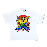 White Pride ribbon Urban Heavy Tee - NancyCooperArtShop