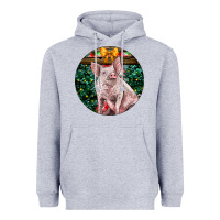 Heather Grey christmas pig Heavyweight Hoodie - LillyAllenDesigns