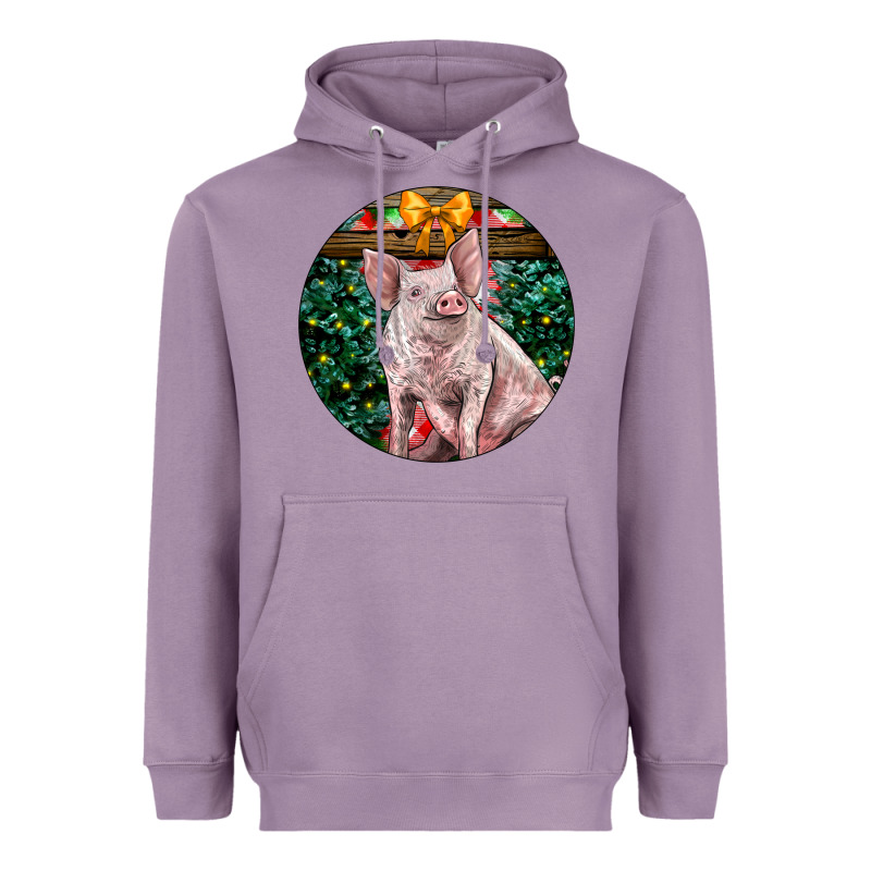 Christmas Pig Heavyweight Hoodie by LillyAllenDesigns | Teevron