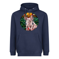 Navy christmas pig Heavyweight Hoodie - LillyAllenDesigns
