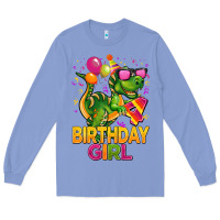 Colony Blue 4th birthday girl t rex pink Long Sleeve Tee - CowGirlArtShop