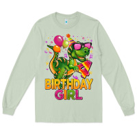 Matcha 4th birthday girl t rex pink Long Sleeve Tee - CowGirlArtShop