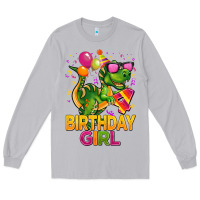 Moon Dust 4th birthday girl t rex pink Long Sleeve Tee - CowGirlArtShop