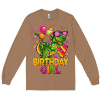 Toasted Coconut 4th birthday girl t rex pink Long Sleeve Tee - CowGirlArtShop