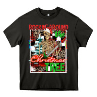 Asphalt Rockin' around the Christmas tree skeleton Heavy Core Tee - NancyCooperArtShop