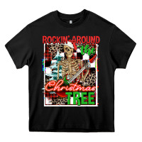 Rockin' Around The Christmas Tree Skeleton Heavy Core Tee | Teevron