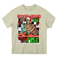 Mossy Rockin' around the Christmas tree skeleton Heavy Core Tee - NancyCooperArtShop