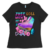 Black just roll with it Ladies Tee - BundleAndBundleShop
