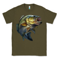 Army Green jumping bass Classic Tee - LillyAllenDesigns