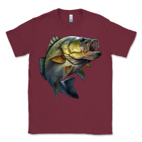 Burgundy jumping bass Classic Tee - LillyAllenDesigns