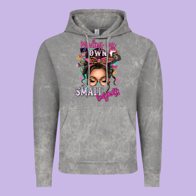 Minding My Own Small Business Messy Bun Vintage Hoodie Designed By Texasbilliewilder