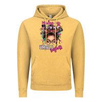 Vintage Mustard minding my own small business messy bun Vintage Hoodie - texasbilliewilder