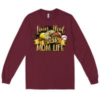 Burgundy livin that sports mom life Long Sleeve Tee - CowGirlArtShop