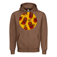 Chestnut african masks round earrings 5 Zipper Hoodie - BundleAndBundleShop
