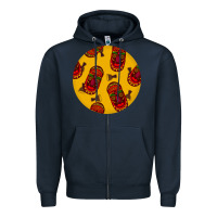 Navy african masks round earrings 5 Zipper Hoodie - BundleAndBundleShop