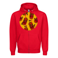 Red african masks round earrings 5 Zipper Hoodie - BundleAndBundleShop