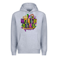Heather Grey mardi gras queen Premium Hoodie - FaDigitalArtStudio