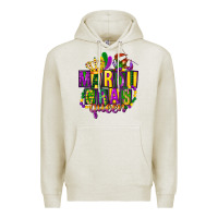 Oatmeal Heather mardi gras queen Premium Hoodie - FaDigitalArtStudio