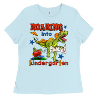 Baby Blue roaring into kindergarten Ladies Tee - BundleAndBundleShop