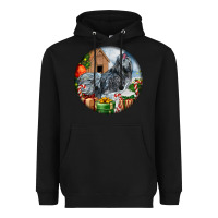 Black ameraucana rooster christmas Heavyweight Hoodie - LillyAllenDesigns