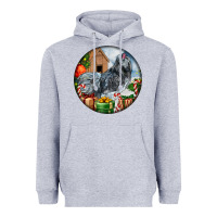 Heather Grey ameraucana rooster christmas Heavyweight Hoodie - LillyAllenDesigns