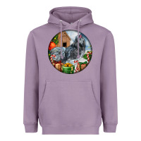 Lavender ameraucana rooster christmas Heavyweight Hoodie - LillyAllenDesigns
