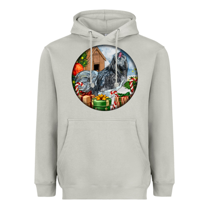 Ameraucana Rooster Christmas Heavyweight Hoodie by LillyAllenDesigns | Teevron