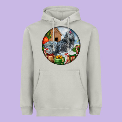 Ameraucana Rooster Christmas Heavyweight Hoodie Designed By Lillyallendesigns