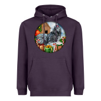 Plum ameraucana rooster christmas Heavyweight Hoodie - LillyAllenDesigns