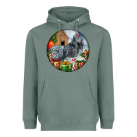 Sage ameraucana rooster christmas Heavyweight Hoodie - LillyAllenDesigns