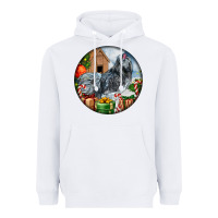 White ameraucana rooster christmas Heavyweight Hoodie - LillyAllenDesigns