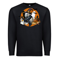 Black panda hallowen Premium Sweatshirt - LillyAllenDesigns