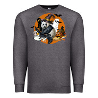 Charcoal Heather panda hallowen Premium Sweatshirt - LillyAllenDesigns