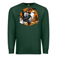 Sports Green panda hallowen Premium Sweatshirt - LillyAllenDesigns