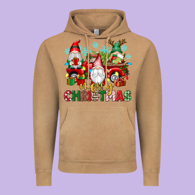Merry Christmas Gnome Truck Vintage Hoodie Designed By Texasbilliewilder