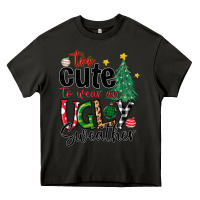 Asphalt too cute to wear ugly  christmas Heavy Core Tee - MaliasSmallBusiness