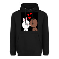 Black brown bear cony bunny rabbit the kiss Heavyweight Hoodie - tuanDangUi