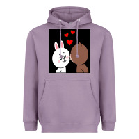 Lavender brown bear cony bunny rabbit the kiss Heavyweight Hoodie - tuanDangUi