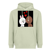 Matcha brown bear cony bunny rabbit the kiss Heavyweight Hoodie - tuanDangUi