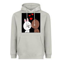 Moon Dust brown bear cony bunny rabbit the kiss Heavyweight Hoodie - tuanDangUi