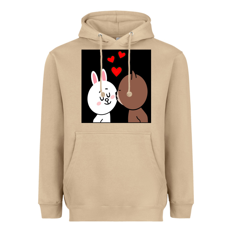 Brown Bear Cony Bunny Rabbit The Kiss Heavyweight Hoodie by tuanDangUi | Teevron