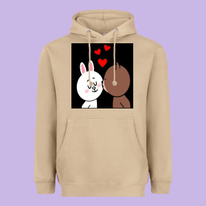 Brown Bear Cony Bunny Rabbit The Kiss Heavyweight Hoodie Designed By Tuandangui