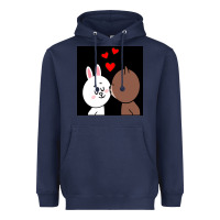 Navy brown bear cony bunny rabbit the kiss Heavyweight Hoodie - tuanDangUi